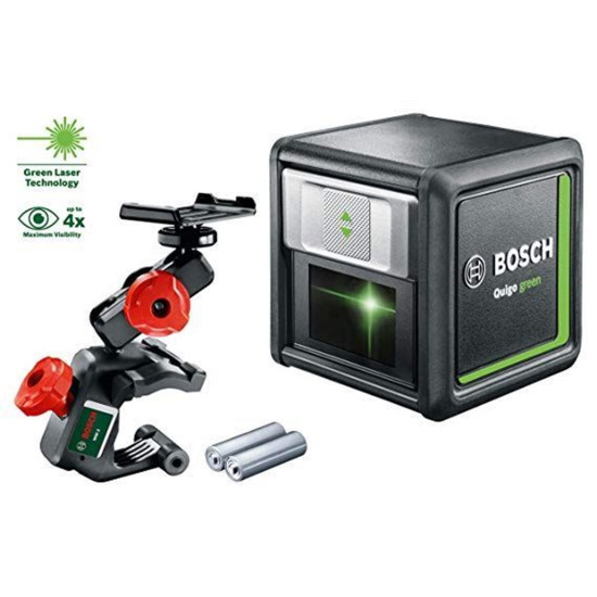 Нивелир Bosch Quigo Green лазерен линеен с 2 лъча 12 м, 0.8 мм/м