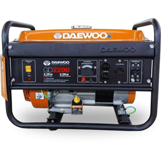 Бензинов монофазен генератор DAEWOO GD 2200 / AVR / ръчен старт, с четки / 2,2kW, 15 l