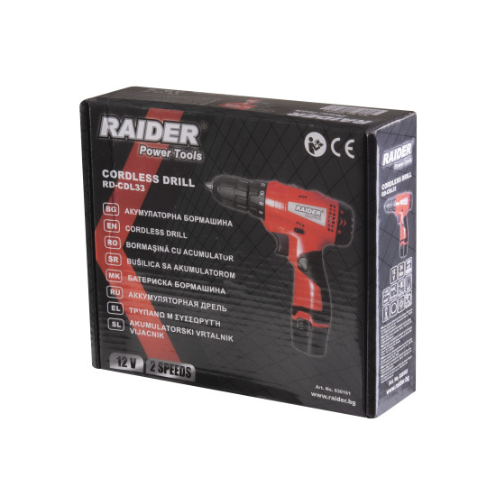 Акумулаторен винтоверт RAIDER RD-CDL33, 12 V, 1.5 Ah, с батерия и зарядно устройство