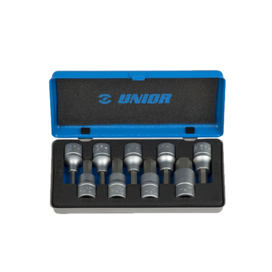 Вложки с накрайници комплект Unior 1/2" 5-17мм,, 9 бр
