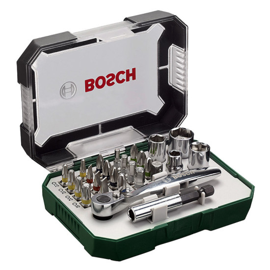Накрайник с тресчотка комплект Bosch 26 бр